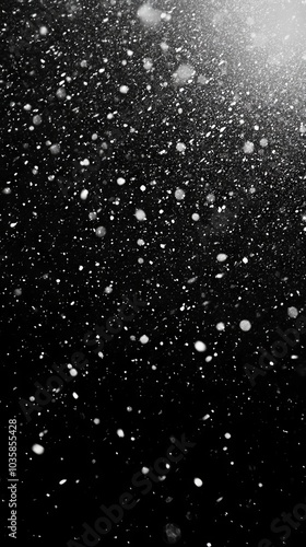 Falling Snowflakes on Black Background - Winter Texture