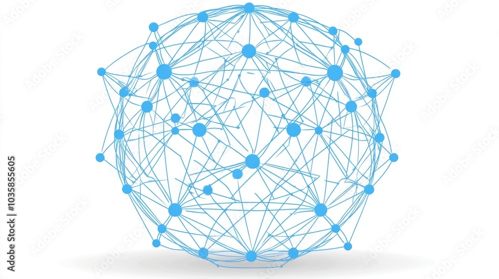 A blue sphere with lines connecting dots, representing a network, global connectivity, or interconnectedness. A blue sphere with lines connecting dots, representing a network, global connectivity, or interconnectedness.