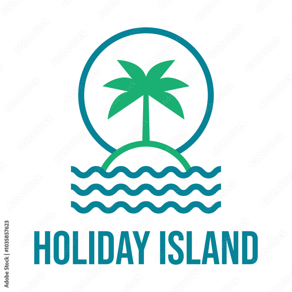Obraz premium holiday island flat minimalist logo design