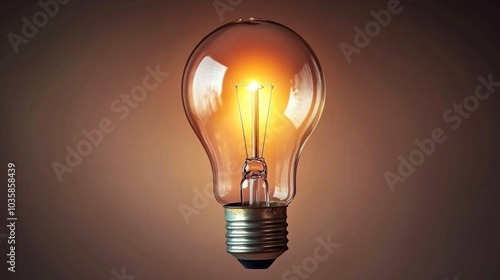 A glowing light bulb, a symbol of ideas and innovation.