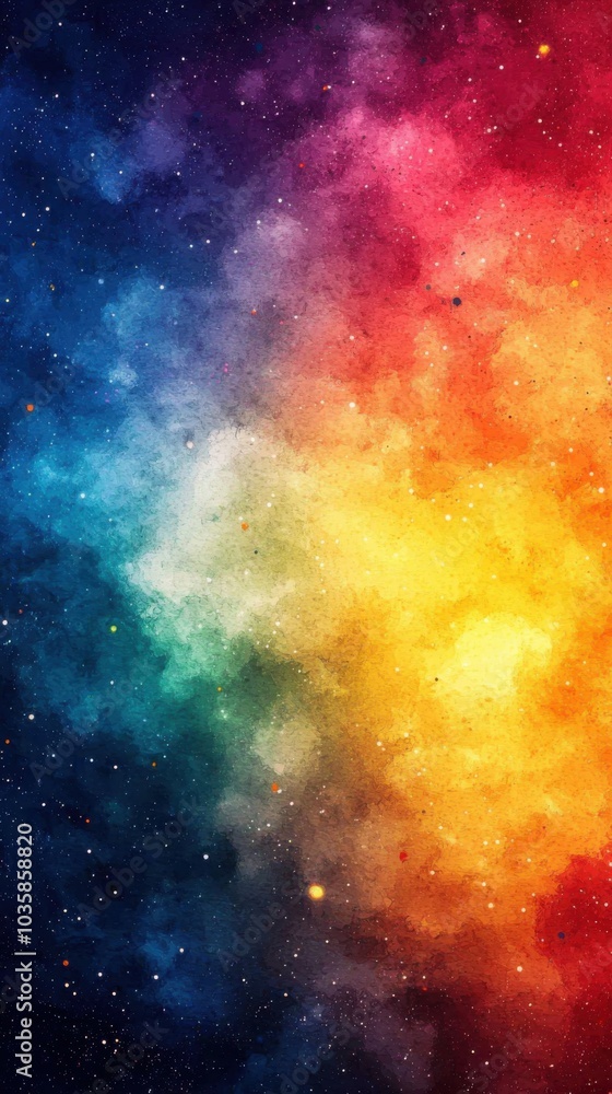 A vibrant cosmic scene blending colors of blue, red, and yellow, filled with stars, creating a mesmerizing view of space. A vibrant cosmic scene blending colors of blue, red, and yellow, filled with stars, creating a mesmerizing view of space.