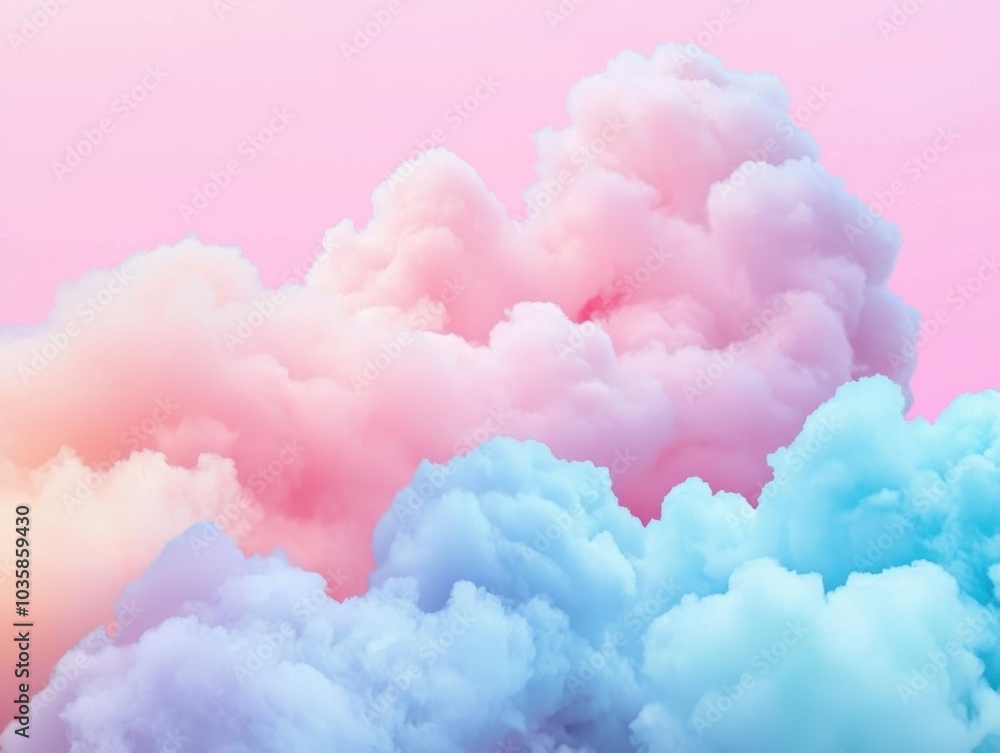 A dreamy blend of pastel clouds in shades of pink and blue against a soft background, creating a serene and whimsical atmosphere. A dreamy blend of pastel clouds in shades of pink and blue against a soft background, creating a serene and whimsical atmosphere.