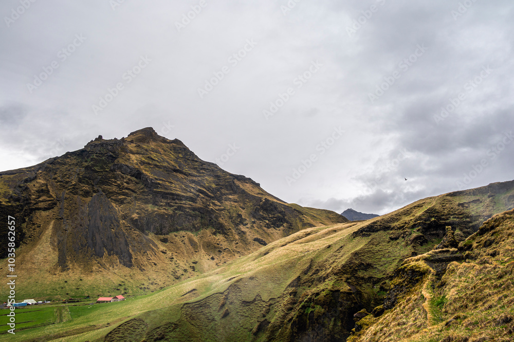 views of the Skogafoss waterfall and its surrounding area, Skogar, Iceland views of the Skogafoss waterfall and its surrounding area, Skogar, Iceland