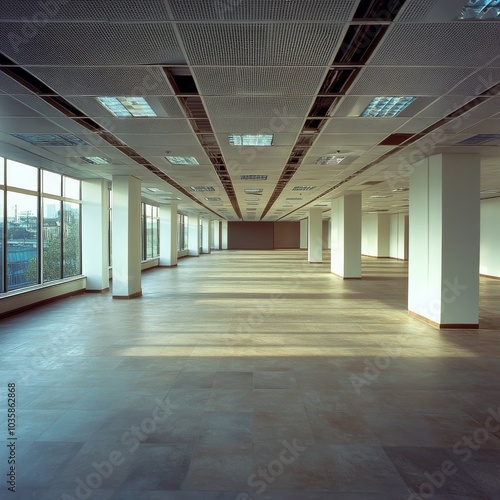 Empty office high view