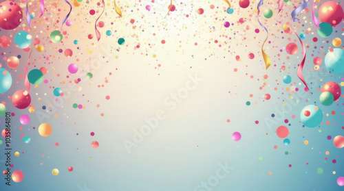 Colorful Balloon and Confetti Celebration Background for Party Invitations, Festive Events, and Birthday Themes - High-Quality Image
