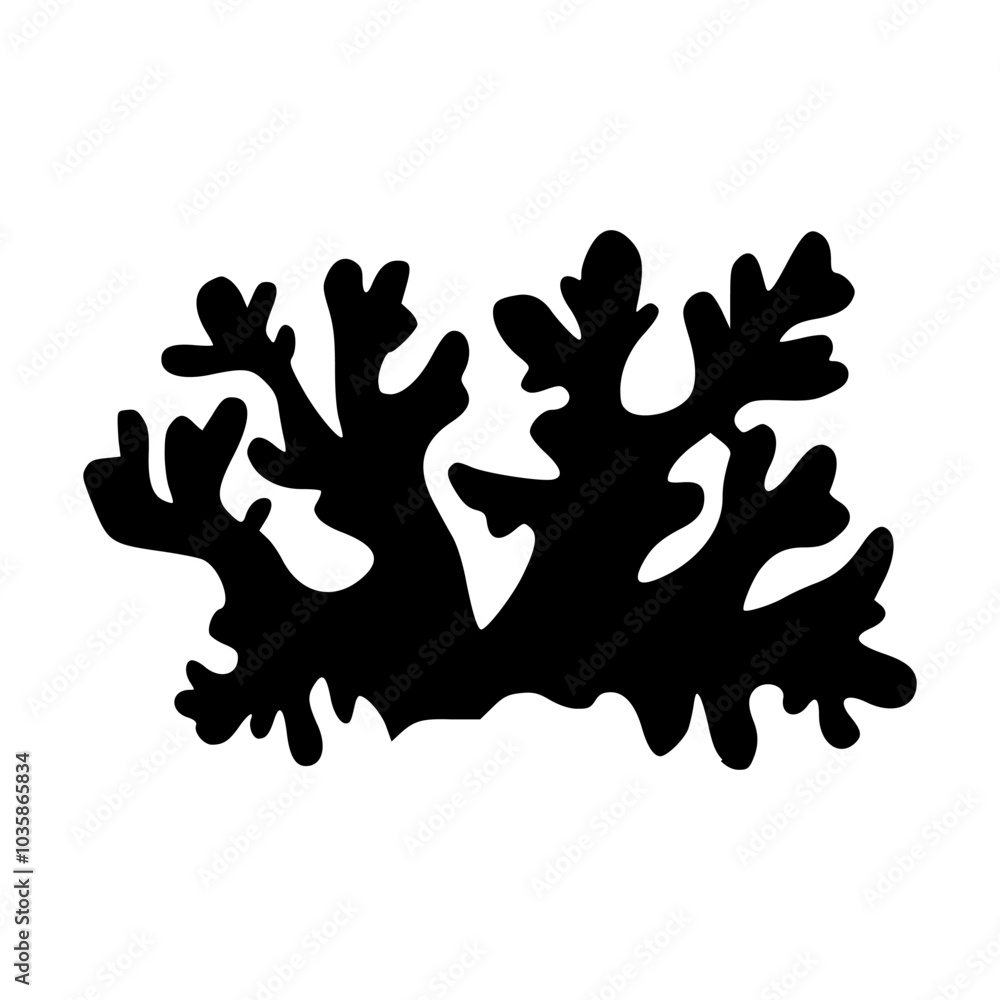 Obraz premium Simple vector illustration of coral, perfect for ocean-themed designs, marine life concepts, or underwater graphics with a clean, minimalist style.