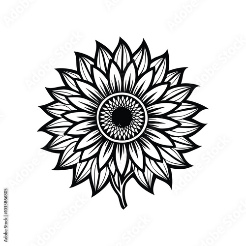 sunflower vector art silhouette illustration design 