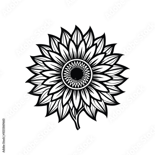 sunflower vector art silhouette illustration design 