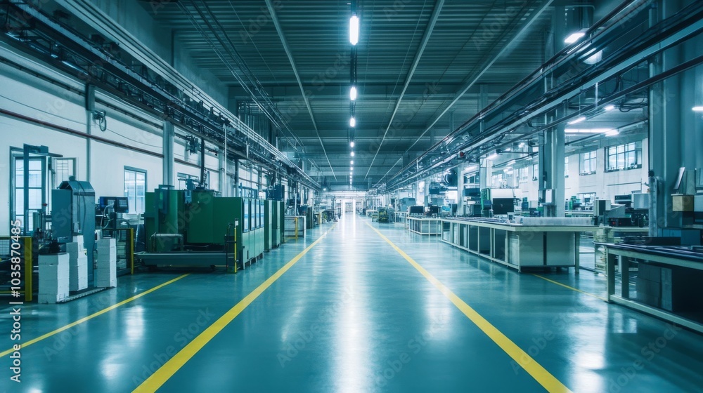 A cutting-edge AI-powered smart factory, clean industrial environment with automated production lines and quality control systems, Industrial style A cutting-edge AI-powered smart factory, clean industrial environment with automated production lines and quality control systems, Industrial style