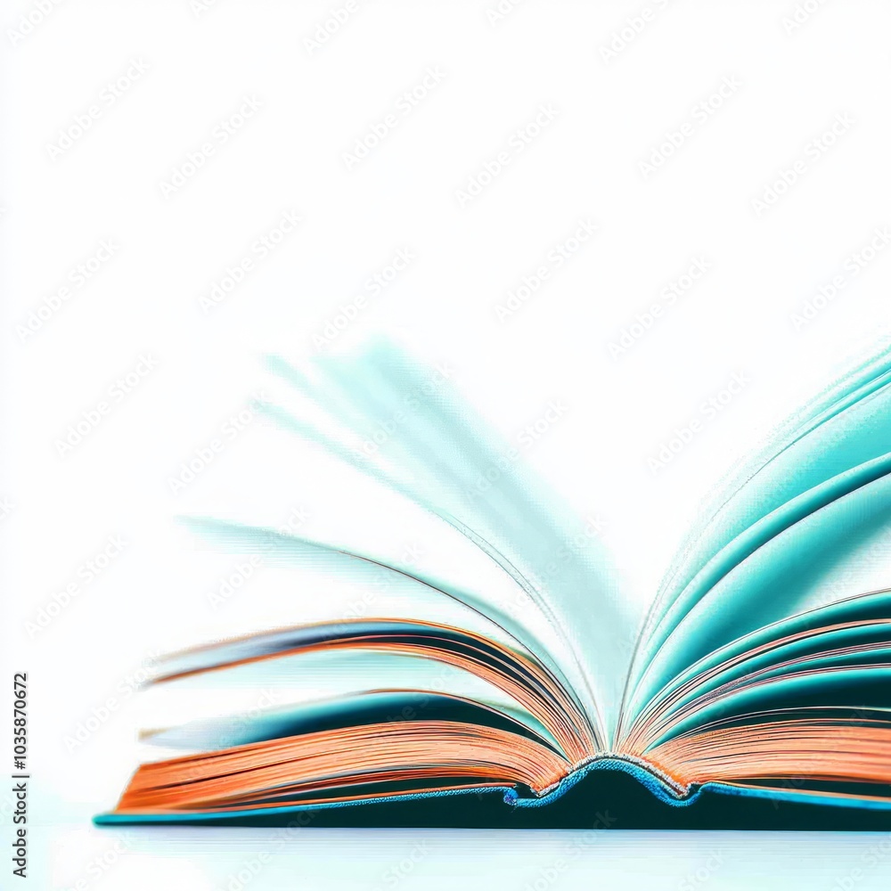 Fototapeta premium An open book with vibrant pages, symbolizing knowledge and learning.
