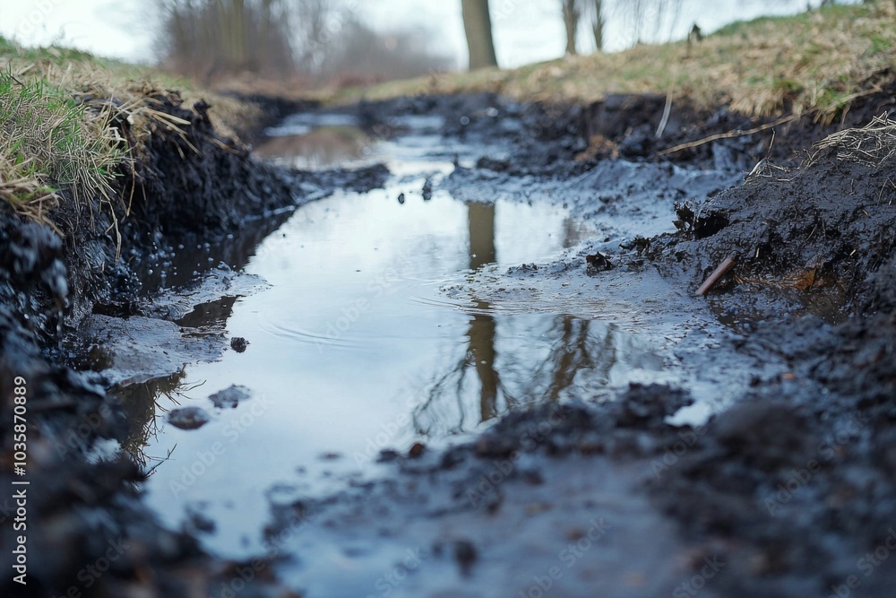 Obraz premium Water pollution in the environment created with Generative AI