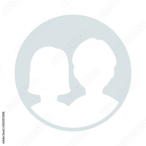 Default Couple Female Girl and Male Boy Avatar Profile Icon, Suitable for Social Media Chatting Online