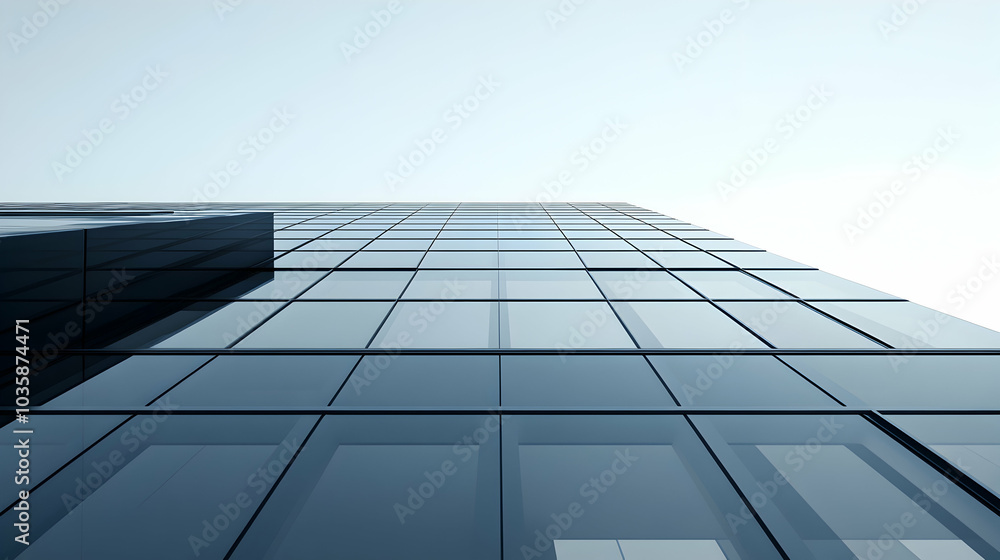 A sleek modern office building with large glass windows standing against a clear sky, symbolizing progress - A sleek modern office building with large glass windows standing against a clear sky, symbolizing progress -