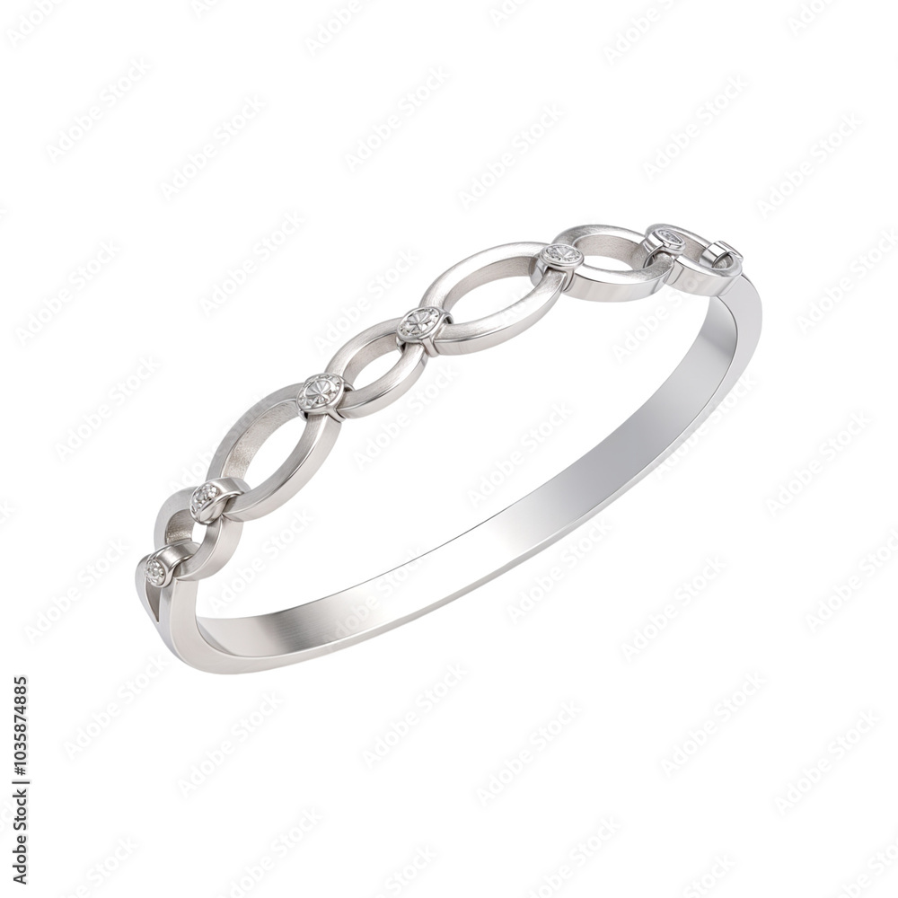 Silver bracelet with diamonds on transparent background. Jewerly Silver bracelet with diamonds on transparent background. Jewerly
