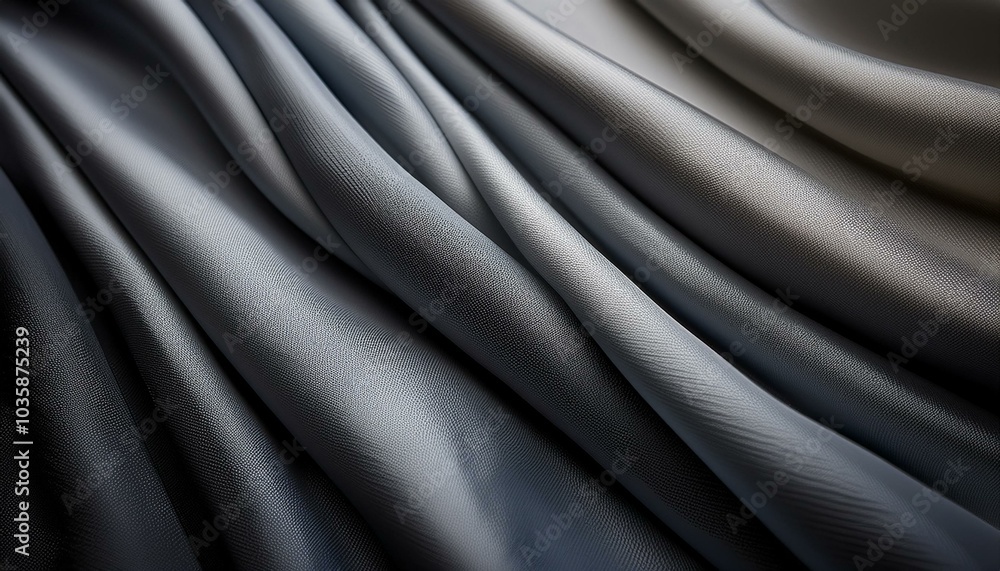 Fototapeta premium Grey gray folded rolled fabric texture