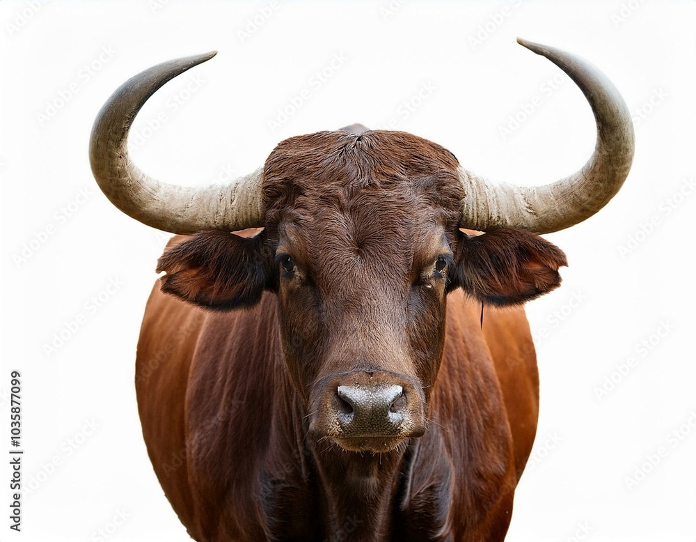 bull with sharp horns isolated on white background bull with sharp horns isolated on white background
