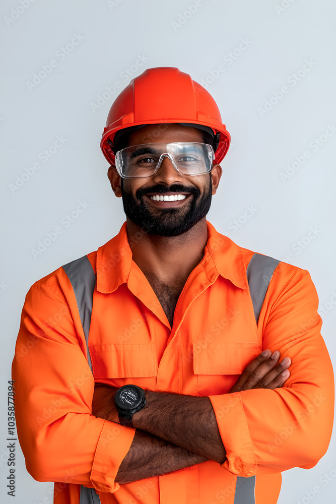 Half-Body Shot of a Young, Handsome, and Confident Man Wearing a Hard Hat – Construction and Safety Professional Half-Body Shot of a Young, Handsome, and Confident Man Wearing a Hard Hat – Construction and Safety Professional