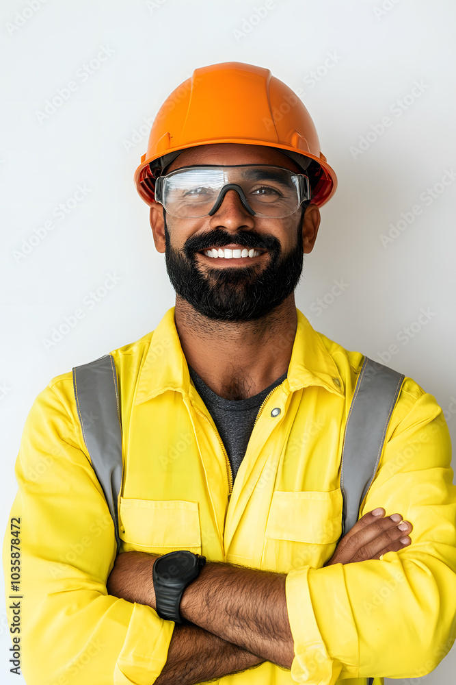 Half-Body Shot of a Young, Handsome, and Confident Man Wearing a Hard Hat – Construction and Safety Professional Half-Body Shot of a Young, Handsome, and Confident Man Wearing a Hard Hat – Construction and Safety Professional