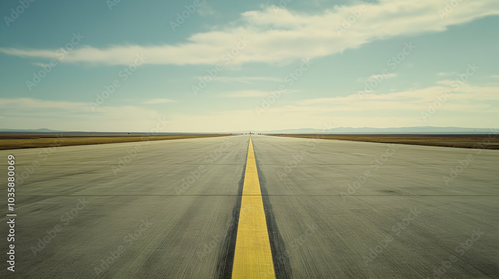Naklejka premium Empty runway stretching out in the distance -