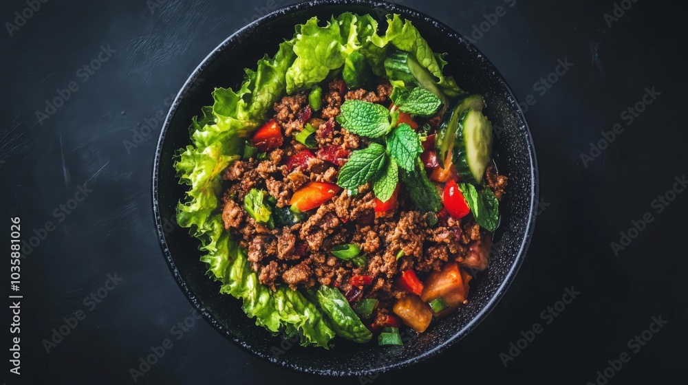 Fresh Beef Salad with Vibrant Vegetables and Herbs Fresh Beef Salad with Vibrant Vegetables and Herbs