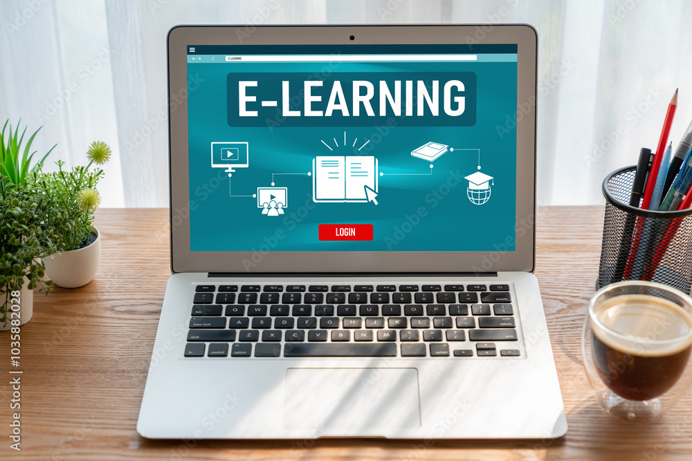 E-learning website with modish sofware for student to study online on the internet network E-learning website with modish sofware for student to study online on the internet network