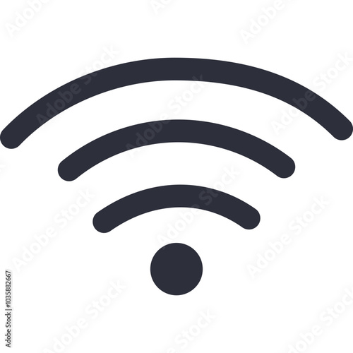 Simple icon of wifi with hand drawn outline. Symbol of wireless network and Internet of things