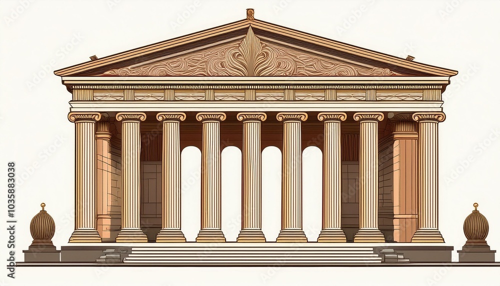 Fototapeta premium roman column isolated on white