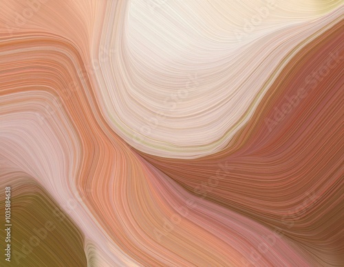 unobtrusive banner with elegant curvy background design with rosy brown antique white and brown color