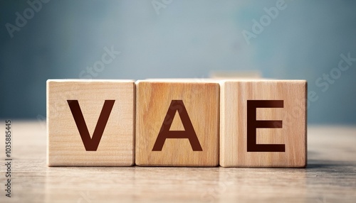 wooden blocks spelling vae