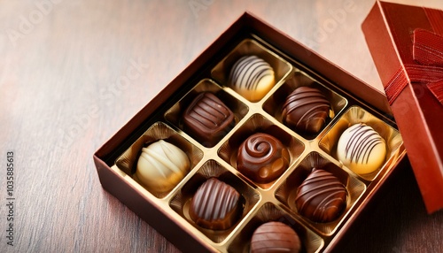 zurich switzerland january 7 2023 lindt mini pralines box close up of open small gift box of swiss chocolate candies luxurious selection of milk dark and white miniature masterpieces