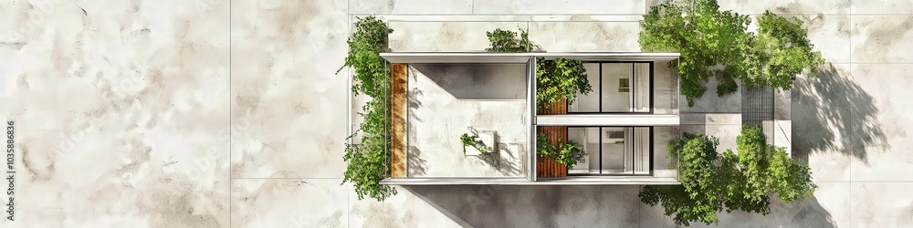 Contemporary Architectural Design with Greenery and Minimalist Aesthetics Contemporary Architectural Design with Greenery and Minimalist Aesthetics
