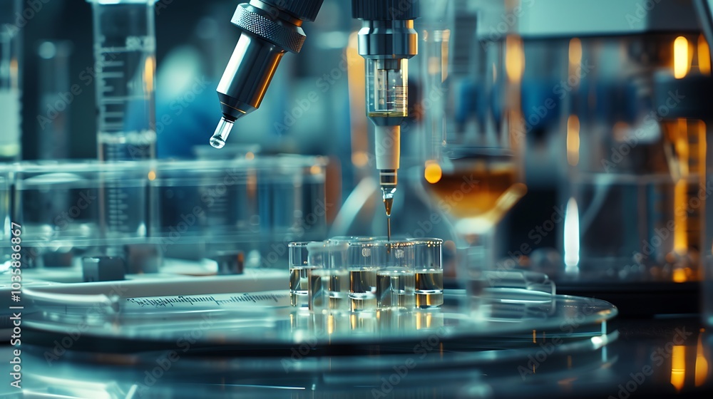 High-definition close-up of lab tools, highlighting the precision and fine details of scientific instruments High-definition close-up of lab tools, highlighting the precision and fine details of scientific instruments