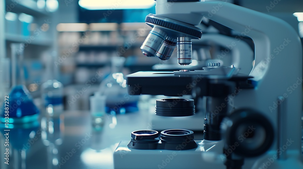 High-definition close-up of scientific instruments in a modern lab, focusing on sharp details and clarity High-definition close-up of scientific instruments in a modern lab, focusing on sharp details and clarity