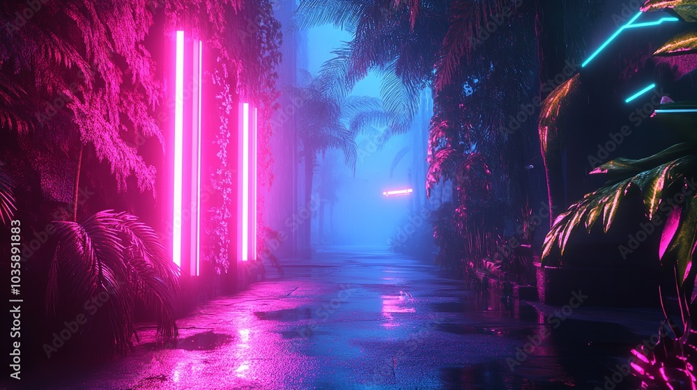 Fototapeta premium Neon Vaporwave Aesthetic