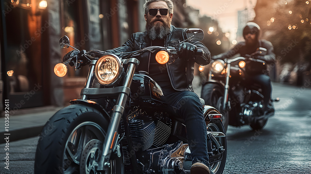 Men with classic motorbikes. Men with classic motorbikes.
