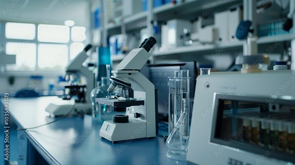 Precision scientific instruments in focus, captured in high-definition clarity in a modern lab environment Precision scientific instruments in focus, captured in high-definition clarity in a modern lab environment
