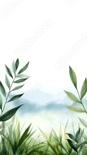 Serene nature background with lush greenery and soft hues for peaceful designs