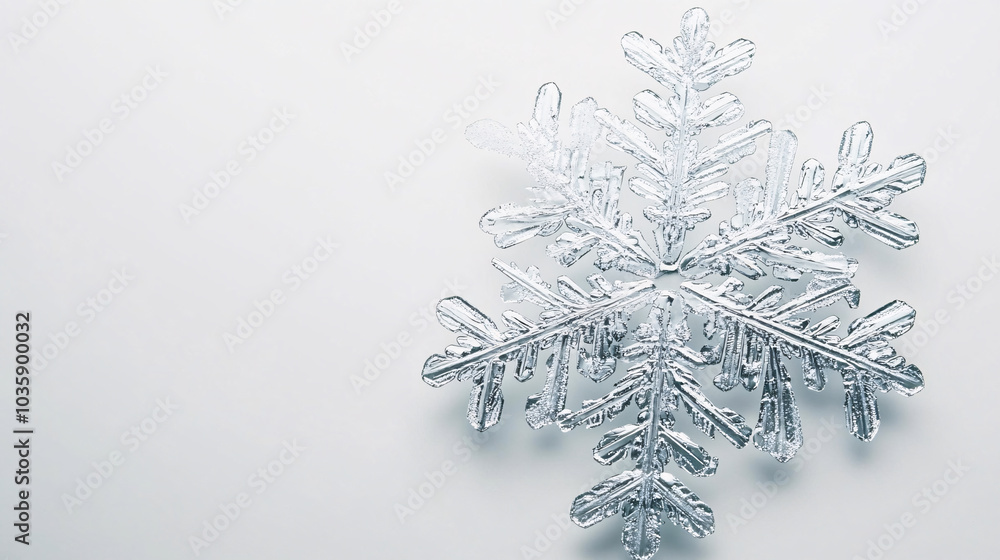 Silver Snowflake on White Background Silver Snowflake on White Background