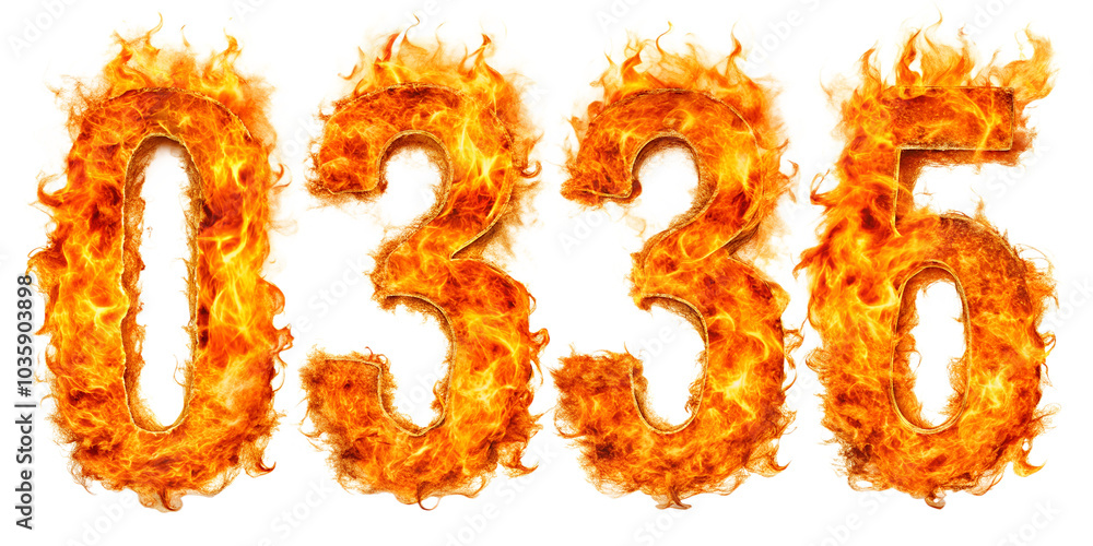Fire Digit Numbers Illustration. Fiery numbers 0, 1 to 9, Fire Effect Numbers for Festival Anniversary Decoration on transparent background Fire Digit Numbers Illustration. Fiery numbers 0, 1 to 9, Fire Effect Numbers for Festival Anniversary Decoration on transparent background