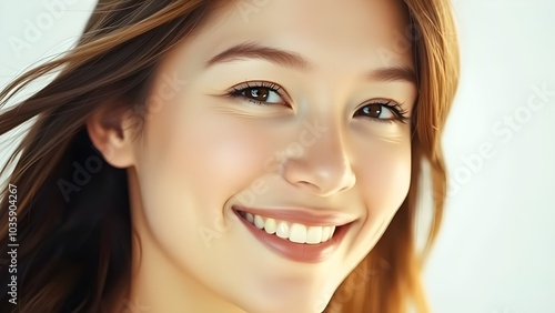 closeup portrait of a beautiful young female