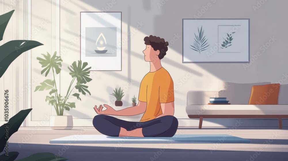 Serene Meditation in Indoor Space with Natural Light Serene Meditation in Indoor Space with Natural Light