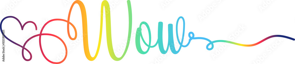 Wow text, Wow. Vector handwritten lettering icon, gradient color Wow text Wow text, Wow. Vector handwritten lettering icon, gradient color Wow text