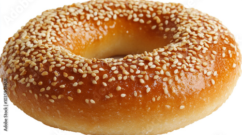 Freshly Baked Sesame Seed Bagel Closeup photo