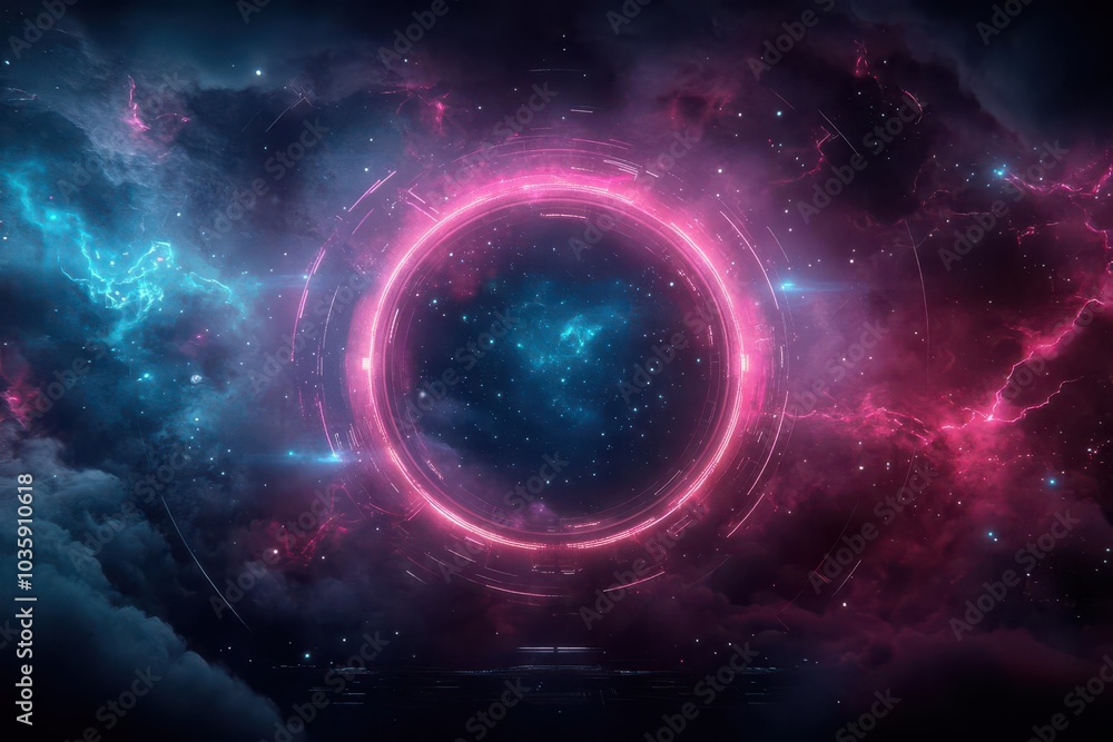 Space exploration scene, sci-fi element, digital painting, dark and neon colors, isolated on white background Space exploration scene, sci-fi element, digital painting, dark and neon colors, isolated on white background