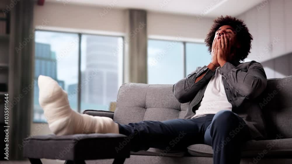 Man With Broken Leg Fracture Injury Man With Broken Leg Fracture Injury