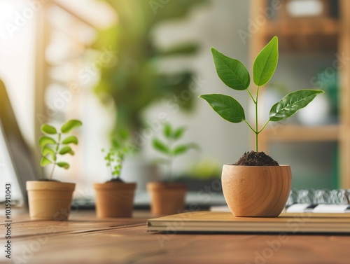 Wallpaper Mural Empowering Employees: Vibrant Sustainability Initiatives in Green Workspace Celebrating Environmental Impact Torontodigital.ca