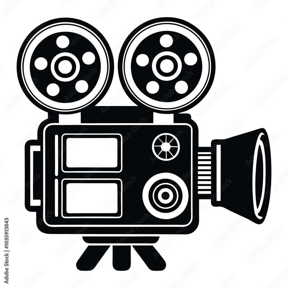 video camera and film silhouette vector illustration. Video camera vector icon video camera and film silhouette vector illustration. Video camera vector icon