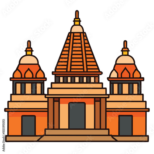 Shaivism building flat design vector illustration. religious temple icon isolated