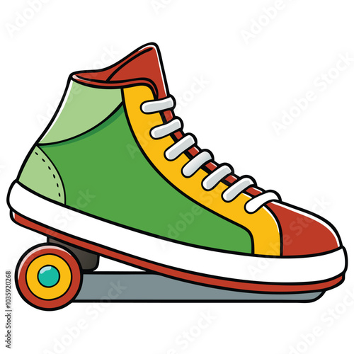 skates shoes icon object cartoon, flat vector illustration white background