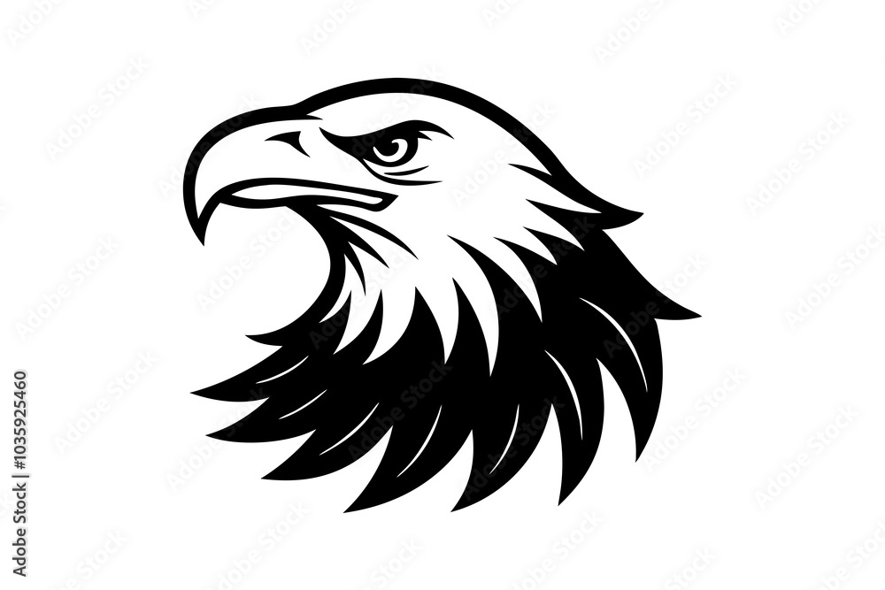 Fototapeta premium Bald Eagle icon on white background